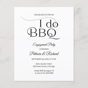 Papier Budget I DO BBQ Engagement Party Invitation