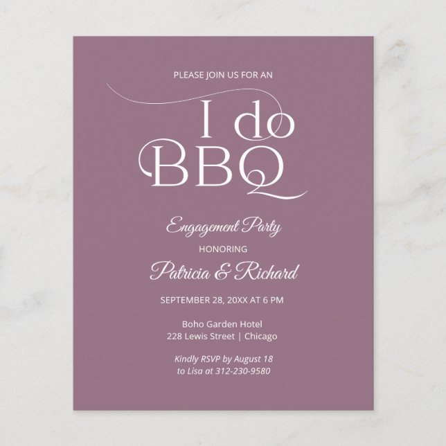 Papier Budget I DO BBQ Engagement Party Invitation (Devant)