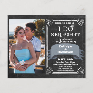 Papier BUDGET I DO Fiançailles Photo BBQ Party Invitation