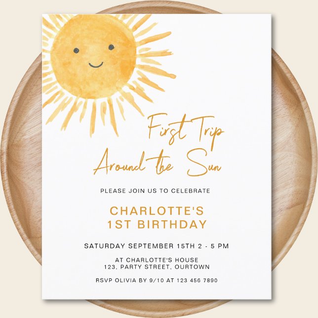 Papier Budget Invitation d'anniversaire de Sun Girl (Créateur téléchargé)