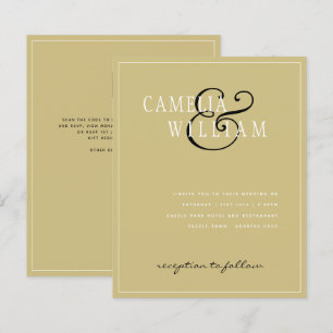 Papier BUDGET Invitation de mariage Noir Or Blanc Classiq