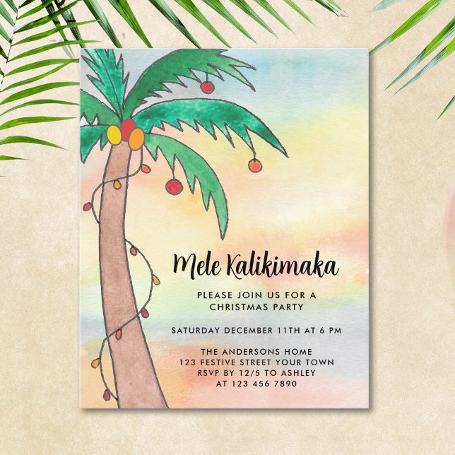 Papier Budget Invitation du parti Mele Kalikimaka (Créateur téléchargé)