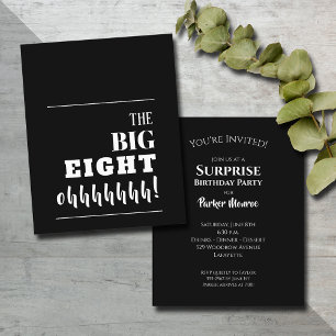 Papier Budget Invitations noir et blanc 80e anniversaire