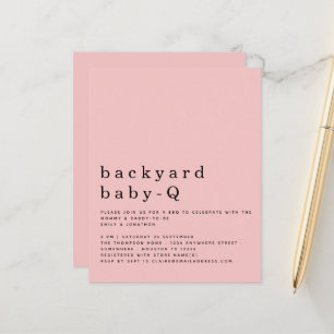 Papier Budget Jardin rose bébé Q BBQ Invitation douche