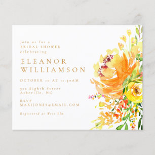 Papier Budget Jaune Fête des mariées d'art floral Invitat