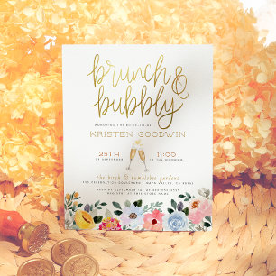 Papier Budget Jaune Rose & Bleu Floral Brunch & Bubbly