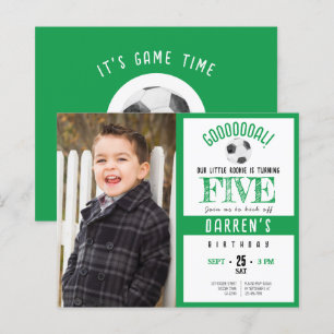 Papier Budget Jote Soccer Photo Green Anniversaire Invita