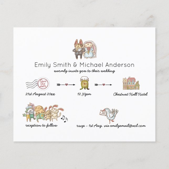 Papier Budget Jour du Mariage Calendrier Invitations mode (Devant)