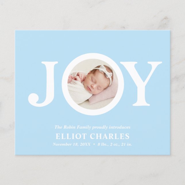 Papier BUDGET Joy Blue CHIC Photo Baby First Christmas (Devant)