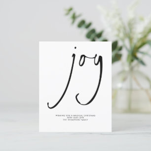 Papier Budget Joy Élégant Script Black White Holiday