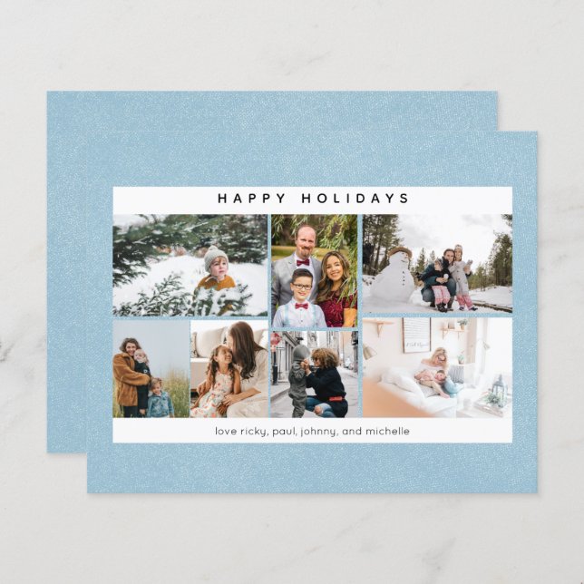 Papier Budget Joyeuses Fêtes Neige & Multi Photo (Devant / Derrière)