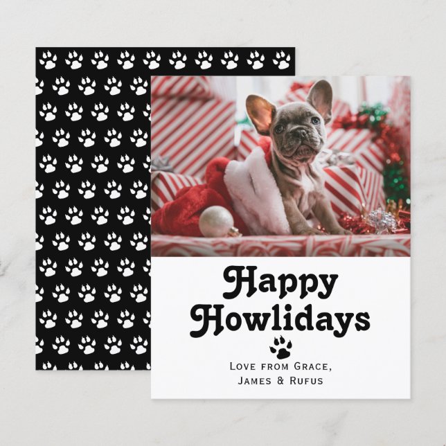 Papier BUDGET Joyeux Howlidays Pet Dog Noël (Devant / Derrière)