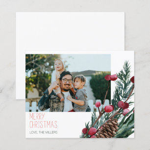 Papier Budget Joyeux Noël Baies & Photo de Cône de Pin