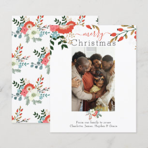 Papier BUDGET Joyeux Noël Fête Photo Florale