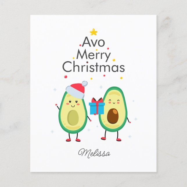 Papier Budget Joyeux sac Avocado de Noël (Devant)