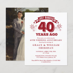 Papier Budget juste marié 40e anniversaire Invitation pho