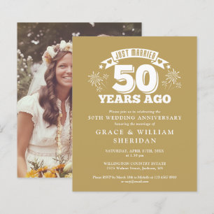 Papier Budget juste marié 50e anniversaire Invitation pho