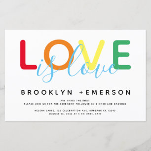 Papier BUDGET L'amour est amour Rainbow Modern Mariage