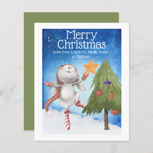 Papier BUDGET Lapin de Noël Lapin Décoration Arbre (Devant / Derrière)