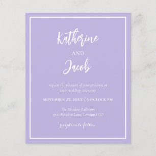 Papier Budget Lavender Faire-part de mariage moderne