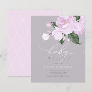 Papier Budget Lavender Grey Floral Baby in Bloom Douche