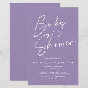 Papier Budget Lavender Purple Simple Script Baby shower
