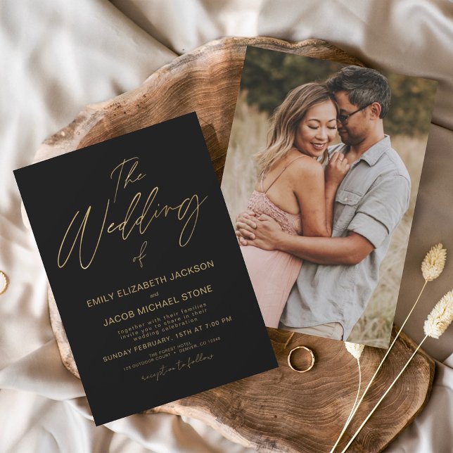 Papier Budget Le Mariage de Gold Black Photo (Créateur téléchargé)