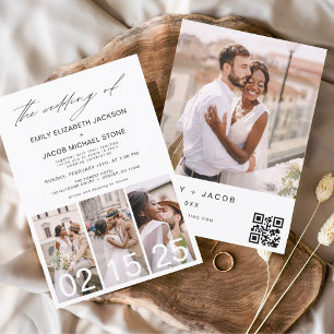 Papier Budget Le Mariage du code QR minimaliste Simple