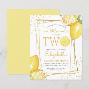 Papier Budget Lemon Watercolor 2e anniversaire Invitation