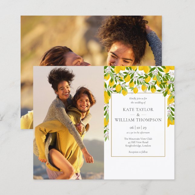 Papier Budget Lemons Blossom Green Photos Mariage (Devant / Derrière)