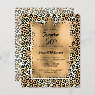 Papier Budget Leopard 50e anniversaire Invitations