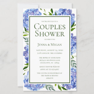 Papier Budget LGBTQ Blue Hydrangeas Couples Douche