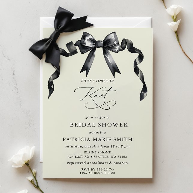 Papier Budget lier la Fête des mariées de noeud noir arc (Budget tying the knot black bow Bridal Shower)