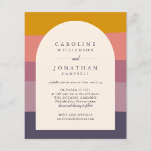 Papier Budget Lilac Color Block Élégant Mariage Invite