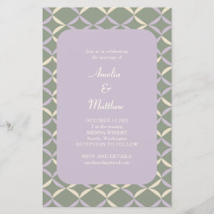 Papier Budget Lilac Sage Elégant Mariage géométrique Invi