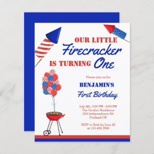 Papier Budget Little Firecracker 1er anniversaire 4 juill