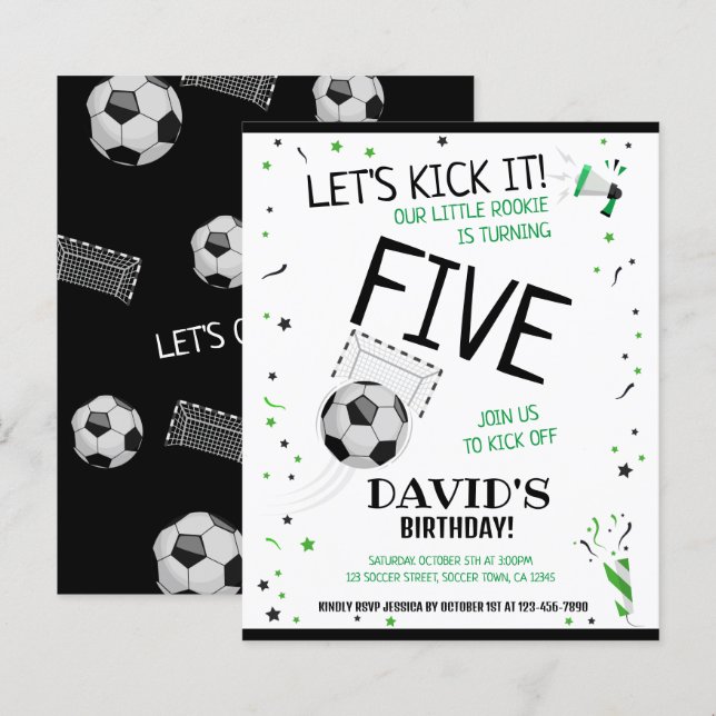 Papier Budget Little Rookie Football Invitation Anniversa (Devant / Derrière)