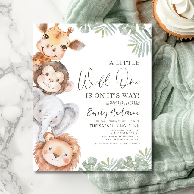 Papier Budget Little Wild One Safari Animaux Baby shower (Créateur téléchargé)