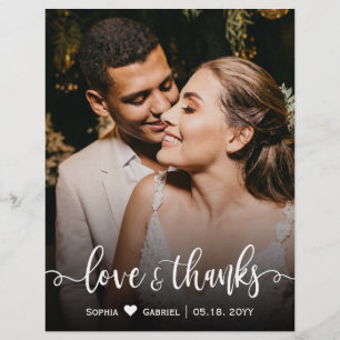 Papier Budget Love et Merci Mariage Photo Merci