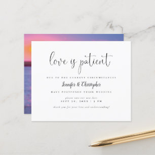Papier Budget Love Is Patient B&W Mariage Postponton