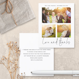 Papier BUDGET Love Merci 3 Photos Mariage Merci