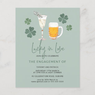 Papier Budget Lucky en amour Fiançailles St patrick Invit