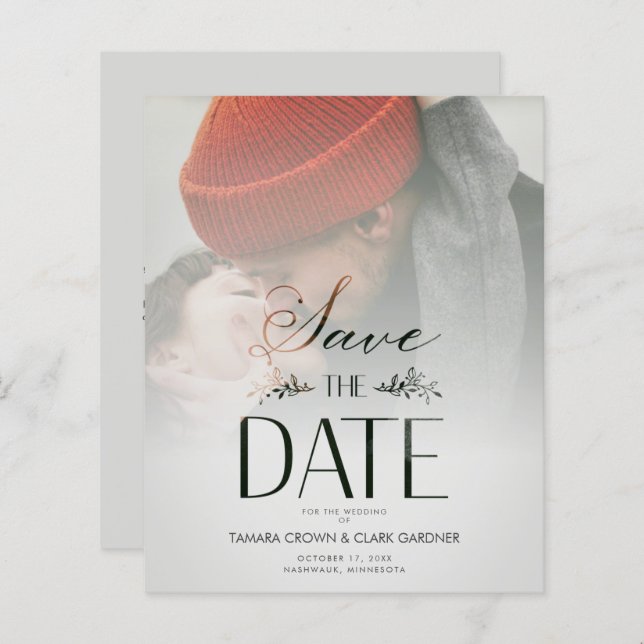 Papier Budget Luxe Moderne Transparence Mariage Photo (Devant / Derrière)