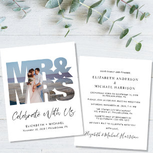 Papier Budget M. Mme Photo Mariage Réception Invitation