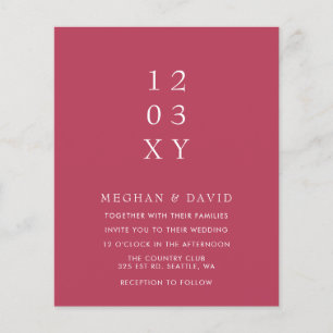 Papier Budget Magenta Faire-part de mariage moderne