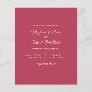 Papier Budget Magenta Faire-part de mariage moderne