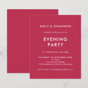Papier Budget Magenta Mariage Invitation de soirée