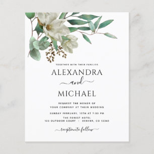 Papier Budget Magnolia Eucalyptus Photo Mariage élégant