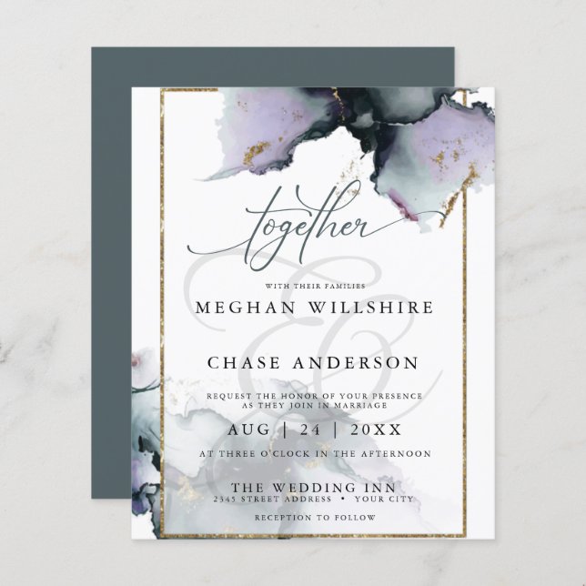 Papier Budget, mais beau Améthyste bouché et bleu ardoise (Devant / Derrière)