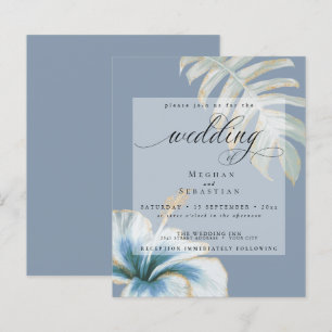 Papier Budget Mais Beau Mariage Dusty Blue Hibiscus